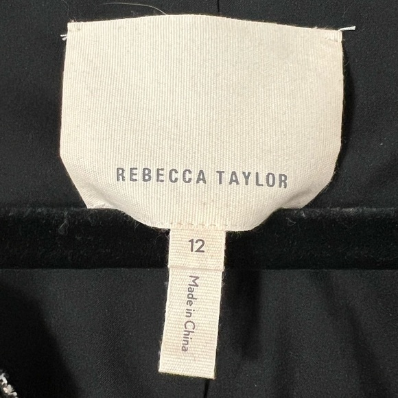 Rebecca Taylor tweed woven metallic accents blazer jacket black pink silver sz12 - Picture 5 of 6